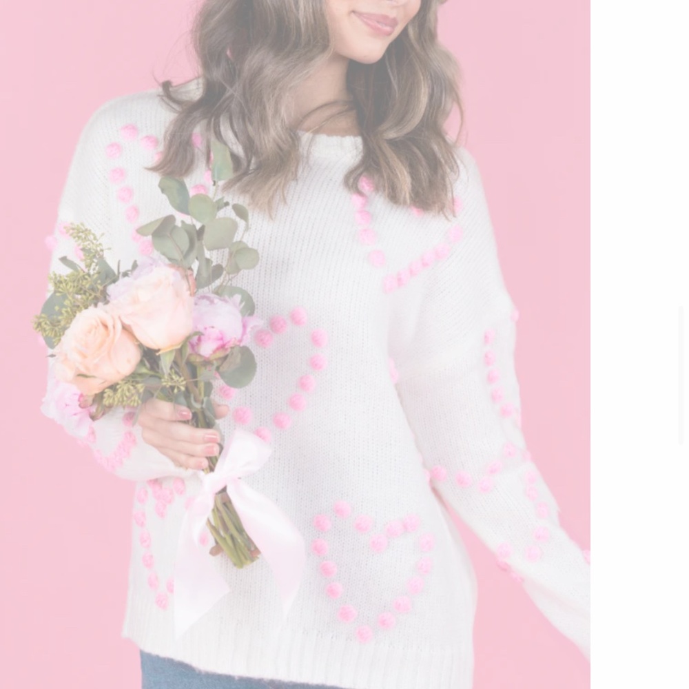 Pink Lily Hearts Sweater